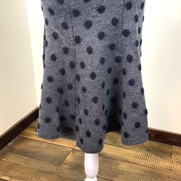 Thakoon Polka Dot Grey and Black Wool Blend Knit Skirt Size Small - Picture 3 of 8